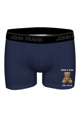 Pánské boxerky John Frank JFBDMOD129-BEAR3 Tm. modrá XXL