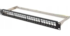 Lanberg PPKS-0924-B černý / Patch panel / 24 portů / Keystone / FTP / 1U / 19" (PPKS-0924-B)