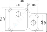 FRANKE - Armonia Dřez AMX 160/2, 580x450 mm, nerez 122.0021.448