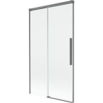 MEXEN/S - Rox vanová zástěna 2-křídlová posuvná 100 x 150, transparent, grafit metal 8C9-100-001-95-00