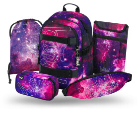 5 SET Skate Galaxy: batoh, penál, sáček, ledvinka, obal na notebook