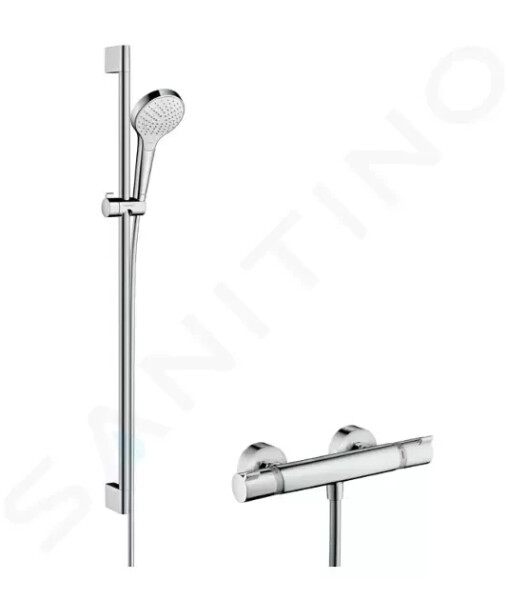 HANSGROHE - Croma Select S Sprchový set Vario s termostatem, 3 proudy, sprchová tyč 900 mm, bílá/chrom 27014400