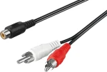 PremiumCord Kabel 1x CINCH F – 2x CINCH M / Propojovací kabel / 20 cm (kjackcy2-02)