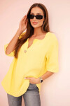 Dámská mušelínová košile s knoflíkem žlutý UNI