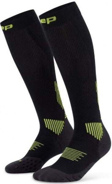 CEP dámské běžecké kompresní podkolenky 5.0 - black/lime Velikost: II (25-31 cm obvod lýtka)
