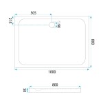 REA/S - Sprchová akrylová vanička Belmond White 80x100 Krytka kartáčované zlato KPL-14372