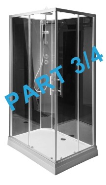 AQUALINE - GRANVIK sprchový box 800x1200x2180 komponent 3/4 zadní tmavé sklo 19-120-09-12-00