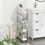 Pojízdný úložný vozík, plast, šedá, APV-E1008 WT