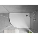 MEXEN - Flow Sprchová vanička čtvrtkruh asymetrická slim pravá 100 x 80, bílá lesk 46Q108010R
