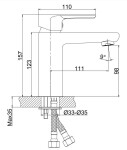 CERSANIT - Stojánková umyvadlová baterie SUARO, včetně výpusti Klik-Klak, chrom S951-236