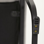 Židle jídelní, světle šedá látka, černé kovové nohy