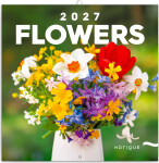 Kalendář 2027 poznámkový: Květiny, 30 x 30 cm