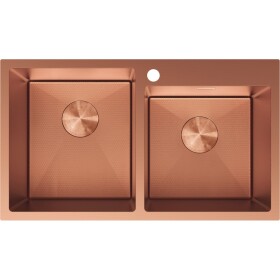 MEXEN - Xorin ocelový dřez 2-bowl 780 x 450 mm, měď HC 6441782000-65HC