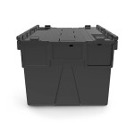 2 x Přepravní nádoba s černým víkem ze 100% recyklovaného materiálu, 600x400x367 mm