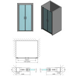 POLYSAN - ZOOM LINE sprchové dveře dvojkřídlé 1200, čiré sklo ZL1712