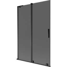 MEXEN/S - Velar L dvoukřídlá posuvná vanová zástěna 120 x 150, grafit, černá 896-120-003-41-70