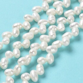 Přírodní sladkovodní perla - bílá - třída AAA - 7~8 x 5~6 mm - 1 ks