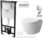 ALCADRAIN Sádromodul - předstěnový instalační systém s bílým/ chrom tlačítkem M1720-1 + WC LAUFEN PRO LCC RIMLESS + SEDÁTKO AM101/1120 M1720-1 LP2