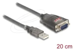 Delock Adaptér USB 2.0 Typ-A 1x Sériový RS-232 DB9 (M) / Adaptér / 3x LED / 0,2 m / Se šrouby (61412)