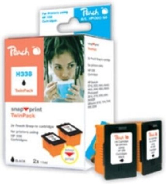 Peach 338 alternativní cartridge pro DeskJet 5740 černá / TwinPack (311929)