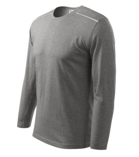 Long Sleeve triko unisex tmavě šedý melír 3XL