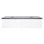 Koupelnová skříňka s kamennou krycí deskou SAT B-WAY 119x30x45 cm bílá lesk BWAY120WTK BWAY120WTK