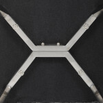 Židle jídelní, šedá látka, kovové nohy, broušená nerez.