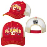 Outerstuff Dětská kšiltovka Calgary Flames NHL Lockup Meshback Adj.