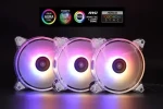1stCOOL AURA EVO Crystal bílá / Sada ventilátorů / 120mm / ARGB / 3ks / řadič (KIT-AURA-EVO-CR)