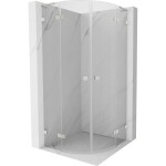 MEXEN/S - Lunar L sprchový kout čtvrtkruh křídlový 80 x 80, transparent, nikl kartáčovaný 833L-080L-080P-97-00