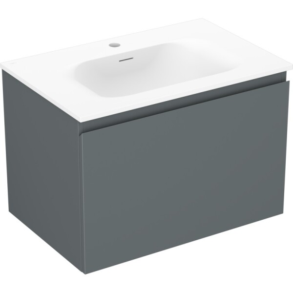 MEXEN/S - Orio koupelnová skříňka 70 cm s umyvadlem Vela, 1 šuplík, grafit mat/bílá mat 91A10-07047-1-BF66-W23M01