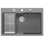 Quadron - Granitový dřez MARC 110 WORKSTATION Grey Metallic Zlaty HQM7650U5_PVDG1