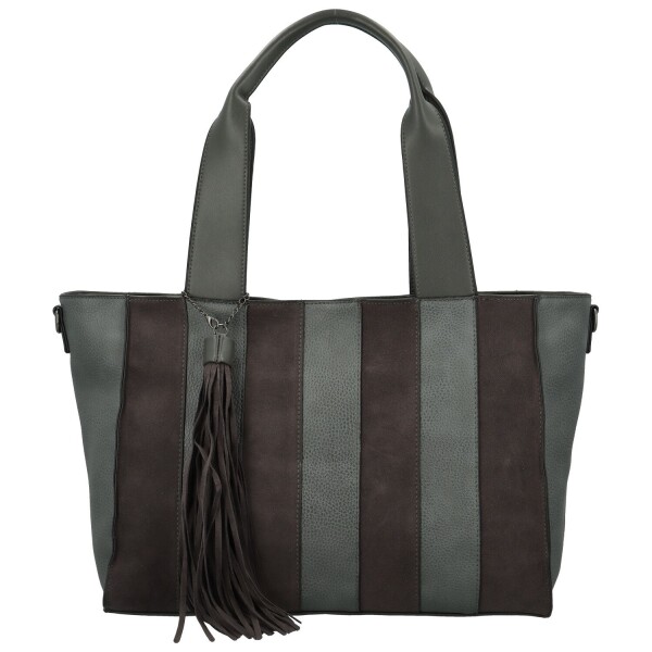 Trendy dámská koženková kabelka na rameno Marga, tmavě šedá