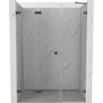 MEXEN/S - Lunar-F skládací sprchové dveře levé 150, transparent, grafit metal 836S-150-050-95-00-L