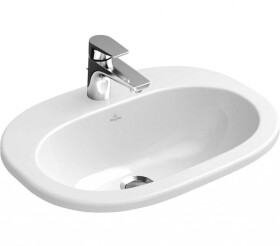 VILLEROY & BOCH - O.novo Umyvadlo zápustné 56x41 cm, bez přepadu, otvor pro baterii, CeramicPlus, alpská bílá 416157R1