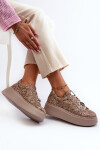 Kožené sportovní boty na platformě Maciejka 06191-10 Bežové 39