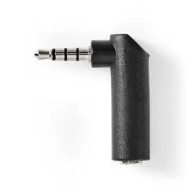 Nedis Stereo audio adaptér jack 3.5 mm (M) - jack 3.5 mm (F) 10 ks černá / 90° úhel / poniklovaný (CAGP22980BK)