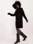 Černé úpletové šaty s kapucí (0582) odstíny černé uni velikost