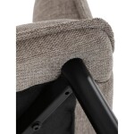 Židle jídelní, hnědá vodoodpudivá látka, černý matný lak, kovové nohy