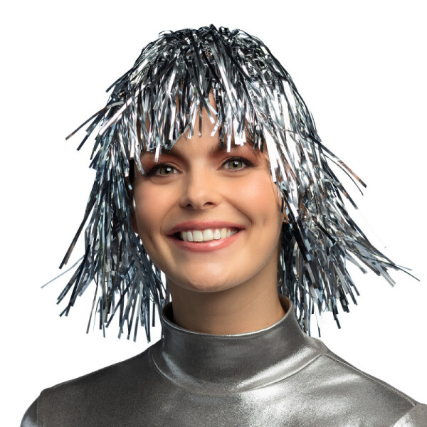 Smiffys.com Paruka metal stříbrná (7-A)
