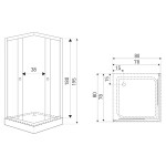 KERRA - Sprchový kout Černý Pixel SQ 80 (s vaničkou) 5907548118349