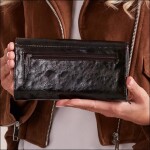 Praktická dámská kožená peněženka, černá