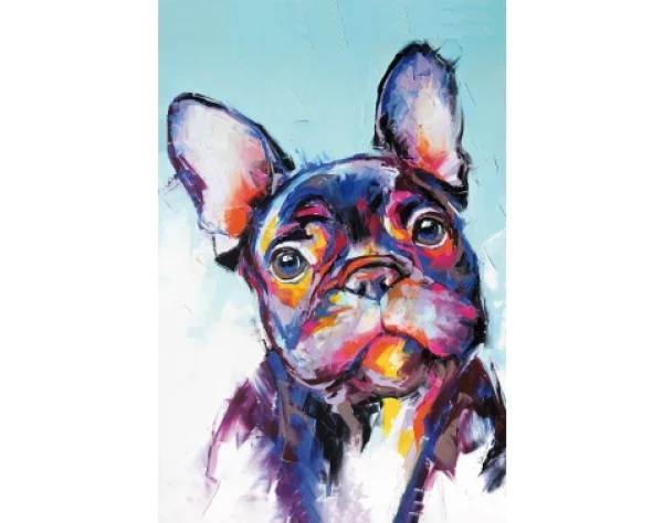 Obraz na plátně Francouzský buldoček, 60x90 cm, efekt ruční malby