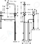 HANSGROHE - M71 Dřezová baterie M7120-H200 s výsuvnou sprškou, 2-otvorová instalace, sBOX, vzhled nerezu 73818800