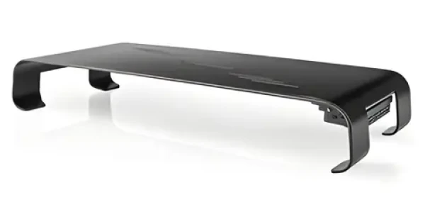 Nedis Stojan pod monitor s USB hubem / Stojan na monitor / nosnost 18 kg / USB hub 4x USB 3.0 (ERGOMFSU3400BK)