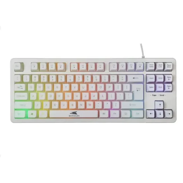 Baracuda KRILL Herní membránová klávesnice / US layout / 1.5m / RGB / USB / Antighosting 19 kláves / bílá (KRILL-W)