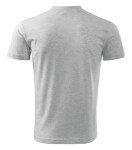 V-neck tričko unisex světle šedý melír S