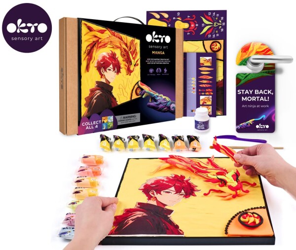 OKTO Manga motiv živlů "Oheň" výtvarný set 30x40 cm, OKTO, W051105