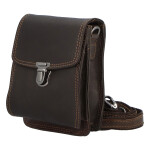 Malá pánská kožená taška na opasek Yolande Green Wood tmavě hnědá