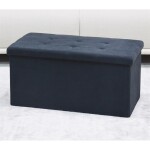 Taburet s úložným prostorem, černá manšestrová látka